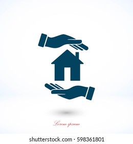 House in hand vector, flat design best vector icon