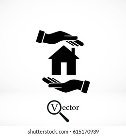 House in hand vector, flat design best vector icon