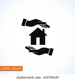 House in hand vector, flat design best vector icon