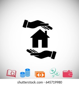 House in hand vector, flat design best vector icon