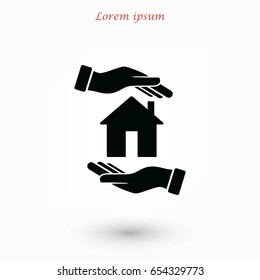 House in hand vector, flat design best vector icon