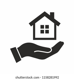 House in hand. Vector icon.