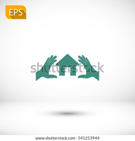 House in hands  icon. One of set web icons