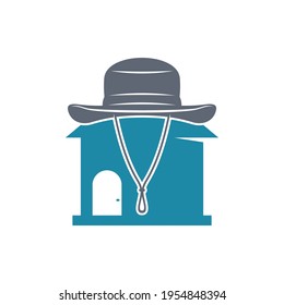 Design-Vektorgrafik des House Hat-Logos, Design-Design-Vorlage für Creative Hat-Logo, Symbole