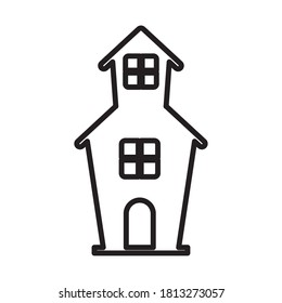 House haunted silhouette design, Home real estate building residential architecture property and city theme Vector illustration