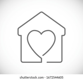house with heart - concept icon