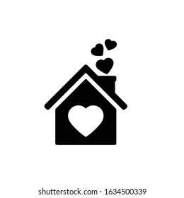 House with heart icon. Home love icon. Family happiness icon