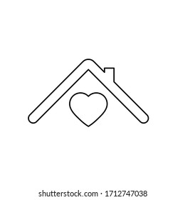 House with heart icon. Home love icon. Family happiness icon
