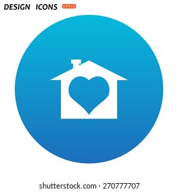 House with Heart Icon. icon. vector design
