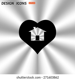 House with Heart Icon. icon. vector design