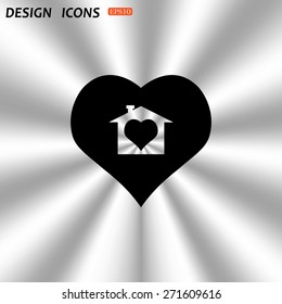 House with Heart Icon. icon. vector design