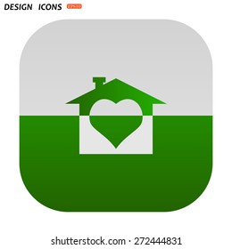 House with Heart Icon. icon. vector design