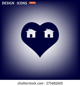 House with Heart Icon. icon. vector design