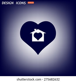 House with Heart Icon. icon. vector design