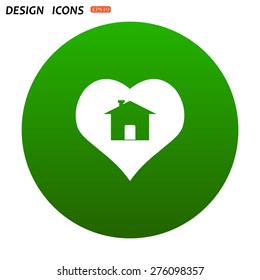 House with Heart Icon. icon. vector design