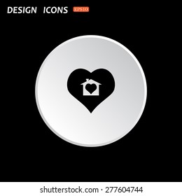House with Heart Icon. icon. vector design