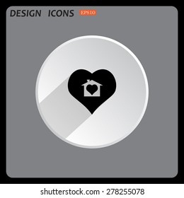 House with Heart Icon. icon. vector design