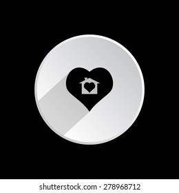 House with Heart Icon. icon. vector design