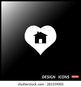 House with Heart Icon. icon. vector design
