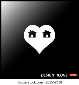 House with Heart Icon. icon. vector design