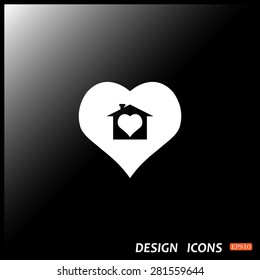 House with Heart Icon. icon. vector design