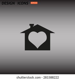 House with Heart Icon. icon. vector design