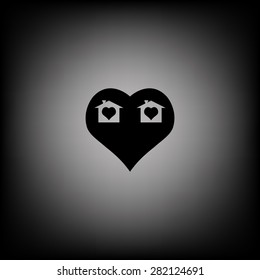 House with Heart Icon. icon. vector design