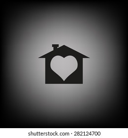 House with Heart Icon. icon. vector design