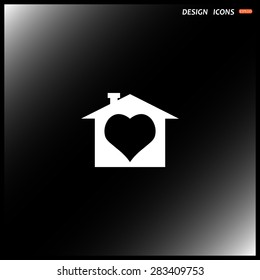 House with Heart Icon. icon. vector design