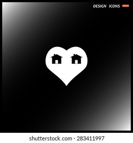 House with Heart Icon. icon. vector design