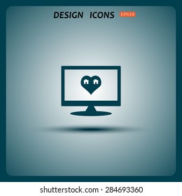 House with Heart Icon. icon. vector design