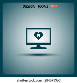 House with Heart Icon. icon. vector design
