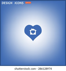House with Heart Icon. icon. vector design