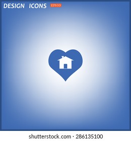 House with Heart Icon. icon. vector design