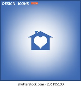House with Heart Icon. icon. vector design