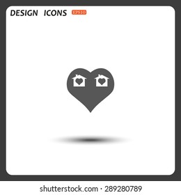 House with Heart Icon. icon. vector design