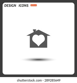 House with Heart Icon. icon. vector design