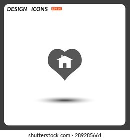 House with Heart Icon. icon. vector design