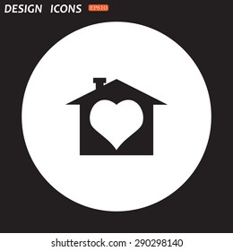 House with Heart Icon. icon. vector design