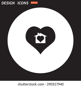 House with Heart Icon. icon. vector design