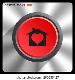House with Heart Icon. icon. vector design