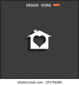 House with Heart Icon. icon. vector design