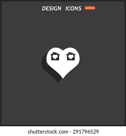 House with Heart Icon. icon. vector design