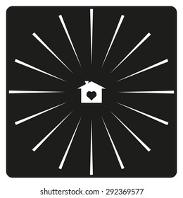 House with Heart Icon. icon. vector design