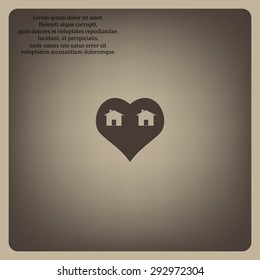 House with Heart Icon. icon. vector design