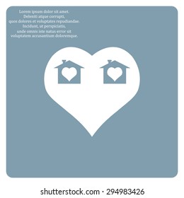 House with Heart Icon. icon. vector design