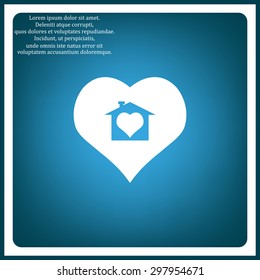 House with Heart Icon. icon. vector design