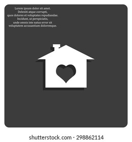 House with Heart Icon. icon. vector design