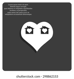 House with Heart Icon. icon. vector design