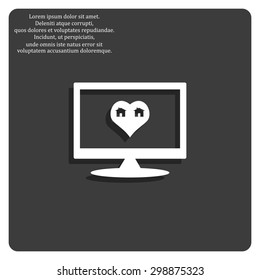 House with Heart Icon. icon. vector design